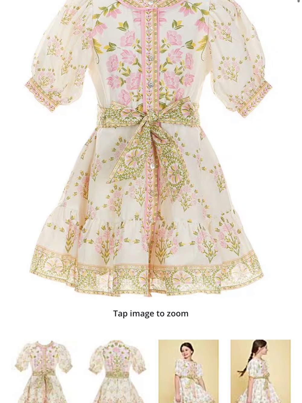 A loves A mommy and me matching Floral Tie-Waist linen blend Dress - Picture 8 of 10